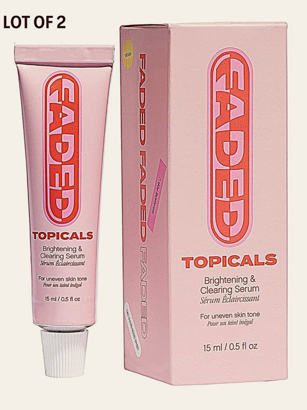 2X Topicals Faded Brightening & Clearing Serum Kojic Acid Niacinamide Melatonin